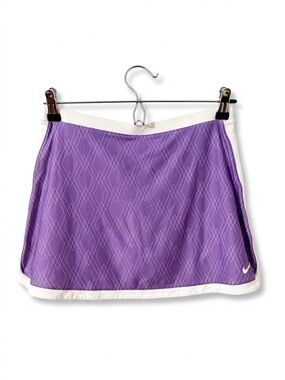 Nike Dri-fit Athletic Tennis Mini Skirt Skort Shorts Lining Rounded Side Vents